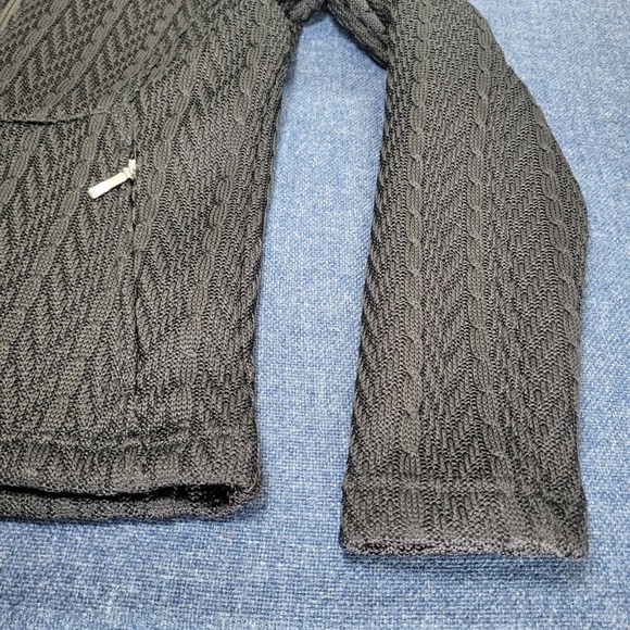 Spyder Women's Black Cable Knit Full Zip Fleece Lined Sweater Jacket Size Medium - Picture 2 of 10